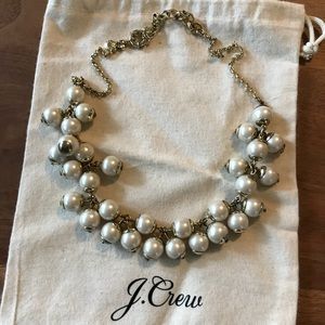 J. Crew Gold and Pearl Cluster Necklace